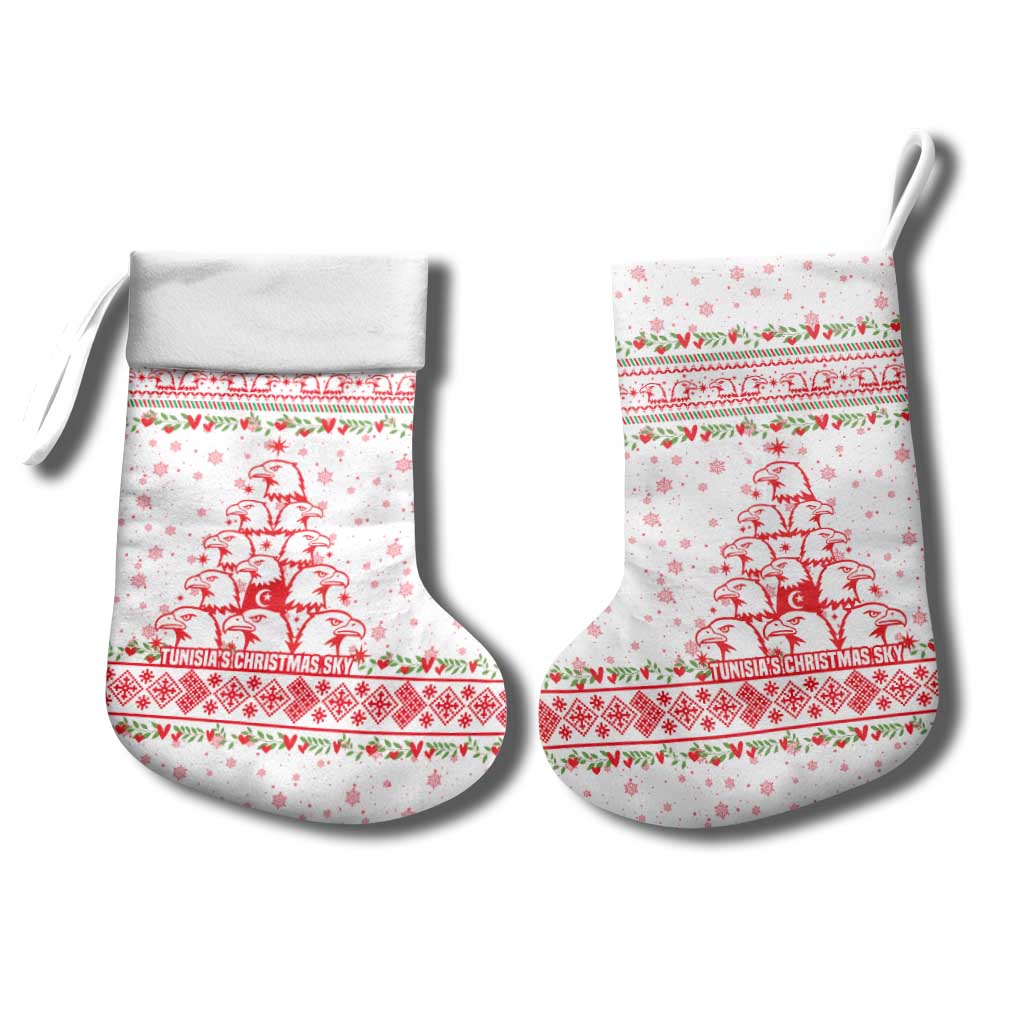Tunisia Christmas Stocking Falcon Tree Snowflake and Festive Borders - African Pride