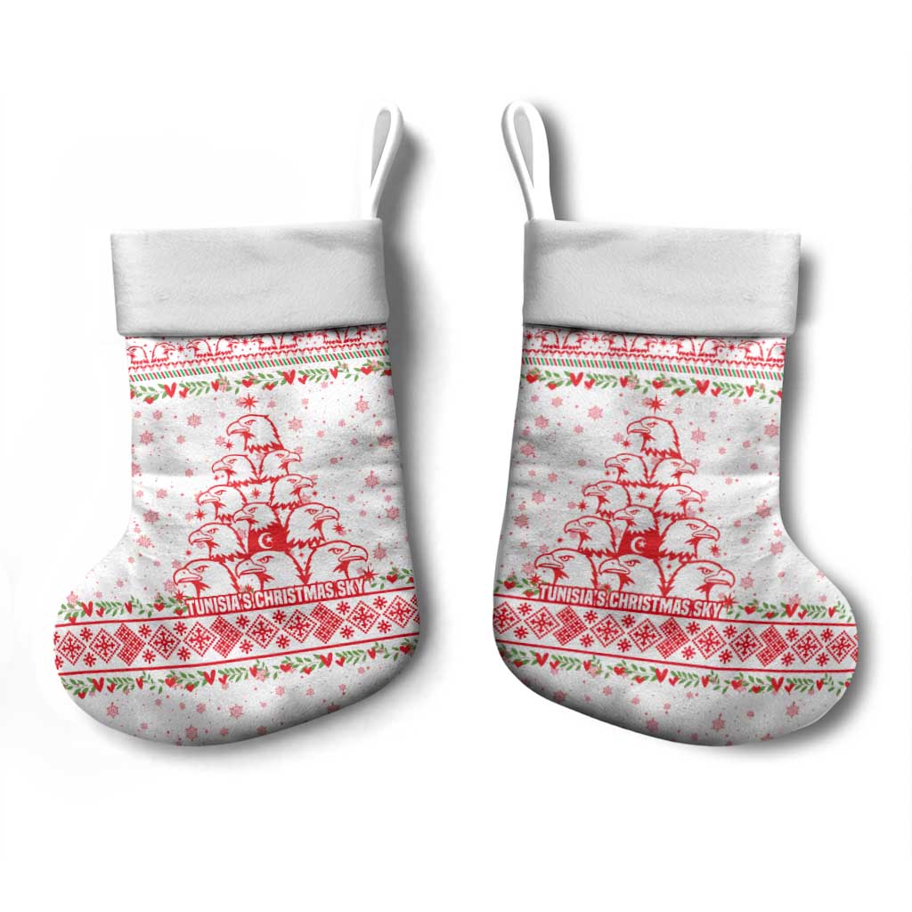 Tunisia Christmas Stocking Falcon Tree Snowflake and Festive Borders - African Pride