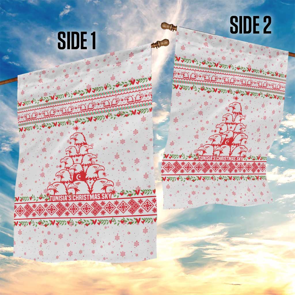 Tunisia Christmas Garden Flag Falcon Tree Snowflake and Festive Borders - African Pride
