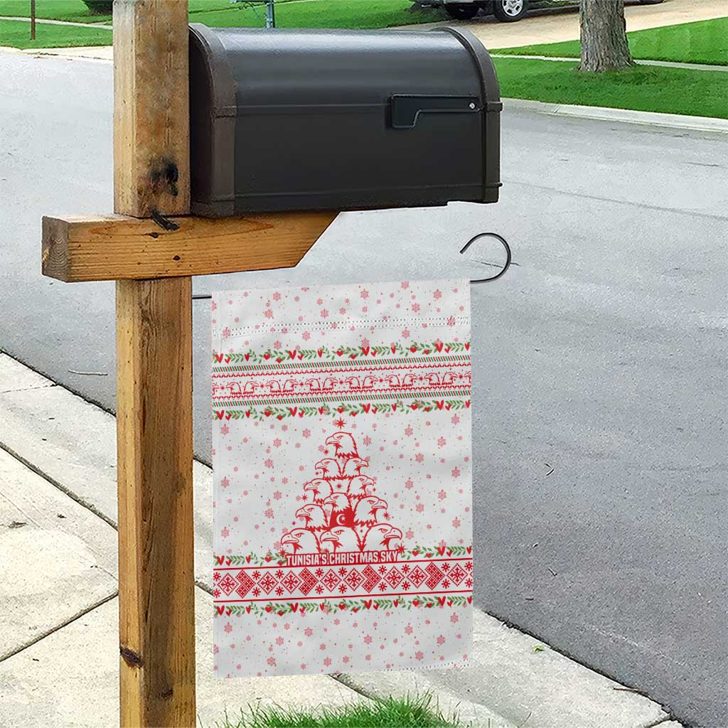 Tunisia Christmas Garden Flag Falcon Tree Snowflake and Festive Borders - African Pride