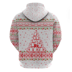 Tunisia Christmas Hoodie Falcon Tree Snowflake and Festive Borders - African Pride