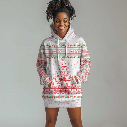 Tunisia Christmas Hoodie Dress Falcon Tree Snowflake and Festive Borders - African Pride
