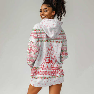 Tunisia Christmas Hoodie Dress Falcon Tree Snowflake and Festive Borders - African Pride
