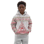 Tunisia Christmas Kid Hoodie Falcon Tree Snowflake and Festive Borders - African Pride