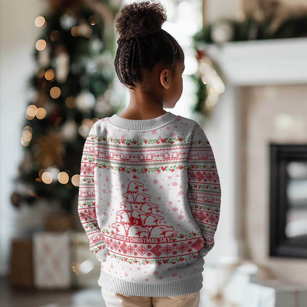 Tunisia Christmas Kid Ugly Christmas Sweater Falcon Tree Snowflake and Festive Borders - African Pride