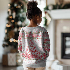 Tunisia Christmas Kid Ugly Christmas Sweater Falcon Tree Snowflake and Festive Borders - African Pride