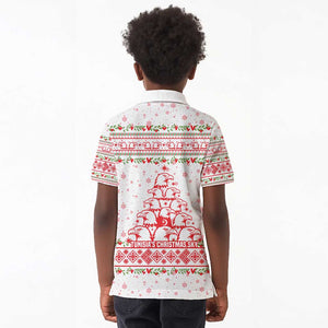 Tunisia Christmas Kid Polo Shirt Falcon Tree Snowflake and Festive Borders - African Pride