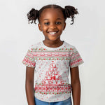 Tunisia Christmas Kid T shirt Falcon Tree Snowflake and Festive Borders - African Pride