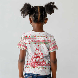 Tunisia Christmas Kid T shirt Falcon Tree Snowflake and Festive Borders - African Pride