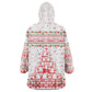Tunisia Christmas Kid Wearable Blanket Hoodie Falcon Tree Snowflake and Festive Borders - African Pride