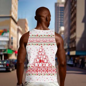 Tunisia Christmas Men Tank Top Falcon Tree Snowflake and Festive Borders - African Pride