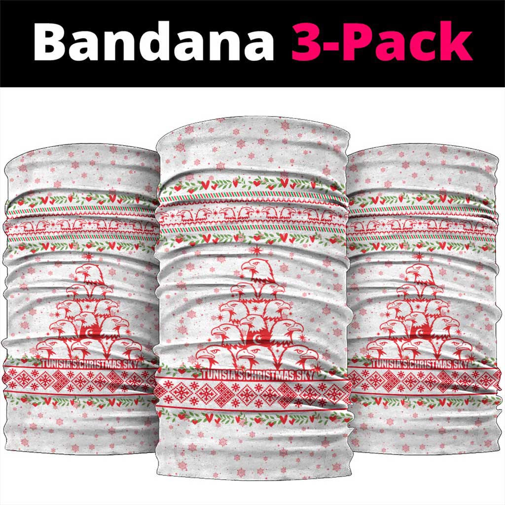 Tunisia Christmas Neck Gaiter Falcon Tree Snowflake and Festive Borders - African Pride