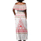 Tunisia Christmas Off Shoulder Maxi Dress Falcon Tree Snowflake and Festive Borders - African Pride