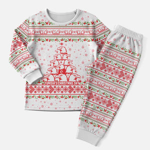 Tunisia Christmas Pajama Set Falcon Tree Snowflake and Festive Borders - African Pride