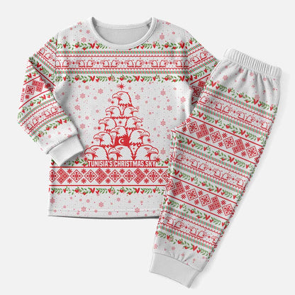 Tunisia Christmas Pajama Set Falcon Tree Snowflake and Festive Borders - African Pride