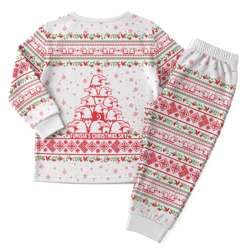 Tunisia Christmas Pajama Set Falcon Tree Snowflake and Festive Borders - African Pride