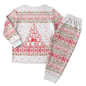 Tunisia Christmas Pajama Set Falcon Tree Snowflake and Festive Borders - African Pride