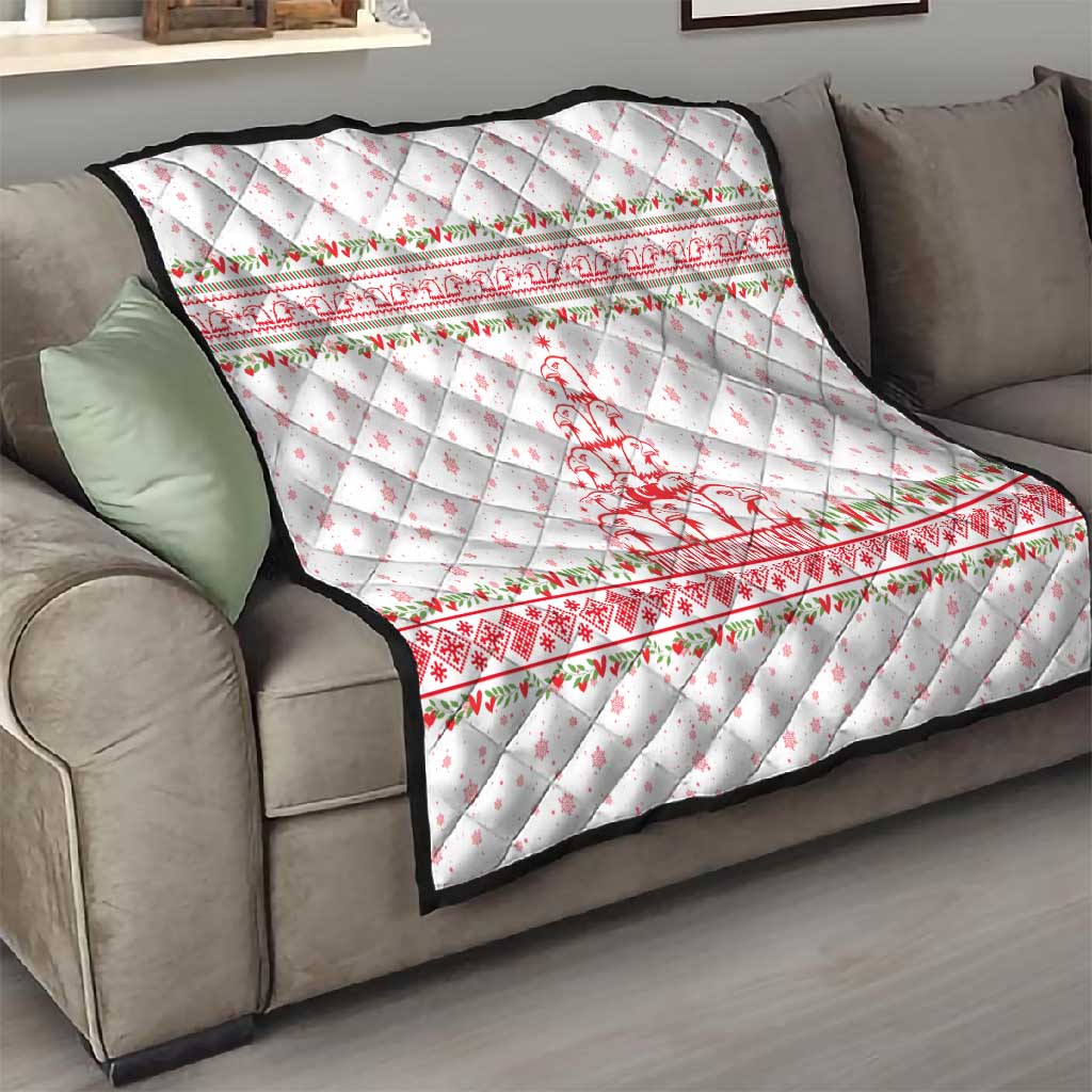 Tunisia Christmas Quilt Falcon Tree Snowflake and Festive Borders - African Pride