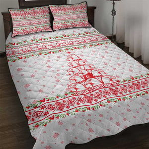 Tunisia Christmas Quilt Bed Set Falcon Tree Snowflake and Festive Borders - African Pride