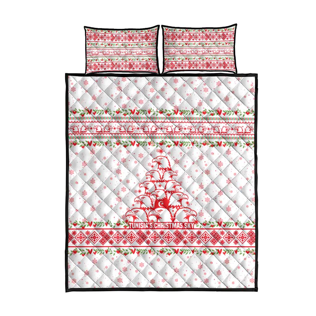 Tunisia Christmas Quilt Bed Set Falcon Tree Snowflake and Festive Borders - African Pride
