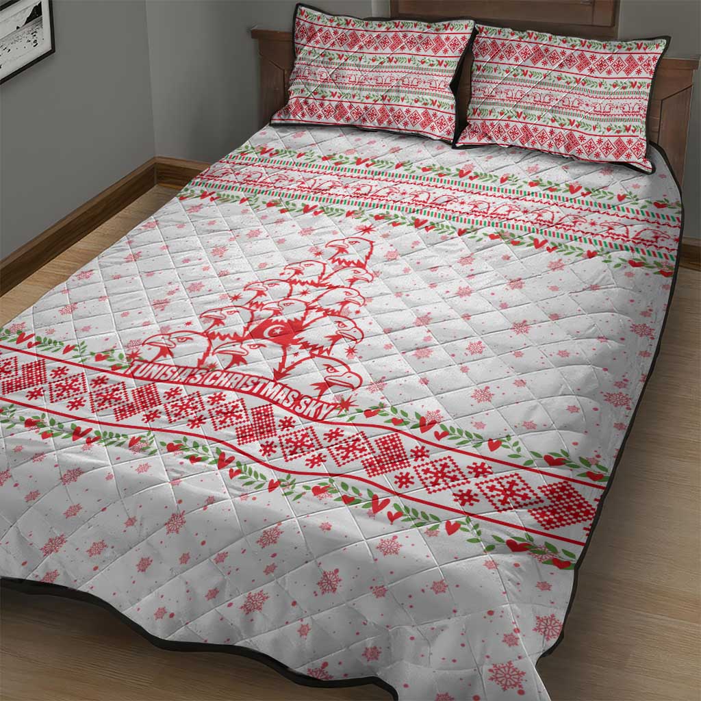 Tunisia Christmas Quilt Bed Set Falcon Tree Snowflake and Festive Borders - African Pride