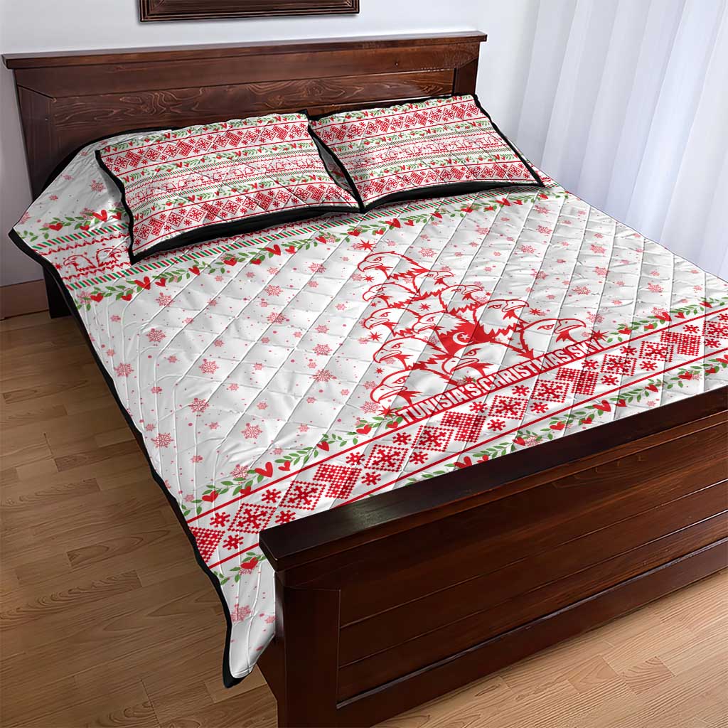 Tunisia Christmas Quilt Bed Set Falcon Tree Snowflake and Festive Borders - African Pride