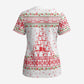 Tunisia Christmas Scrub Top Falcon Tree Snowflake and Festive Borders - African Pride