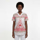 Tunisia Christmas Scrub Top Falcon Tree Snowflake and Festive Borders - African Pride