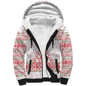 Tunisia Christmas Sherpa Hoodie Falcon Tree Snowflake and Festive Borders - African Pride