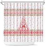 Tunisia Christmas Shower Curtain Falcon Tree Snowflake and Festive Borders - African Pride