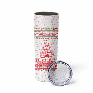 Tunisia Christmas Skinny Tumbler Falcon Tree Snowflake and Festive Borders - African Pride