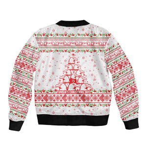 Tunisia Christmas Sleeve Zip Bomber Jacket Falcon Tree Snowflake and Festive Borders - African Pride