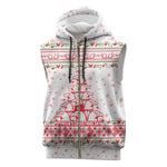 Tunisia Christmas Sleeveless Zip Hoodie Falcon Tree Snowflake and Festive Borders - African Pride