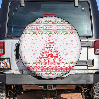 Tunisia Christmas Spare Tire Cover Falcon Tree Snowflake and Festive Borders - African Pride