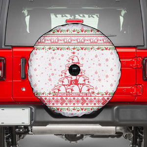 Tunisia Christmas Spare Tire Cover Falcon Tree Snowflake and Festive Borders - African Pride