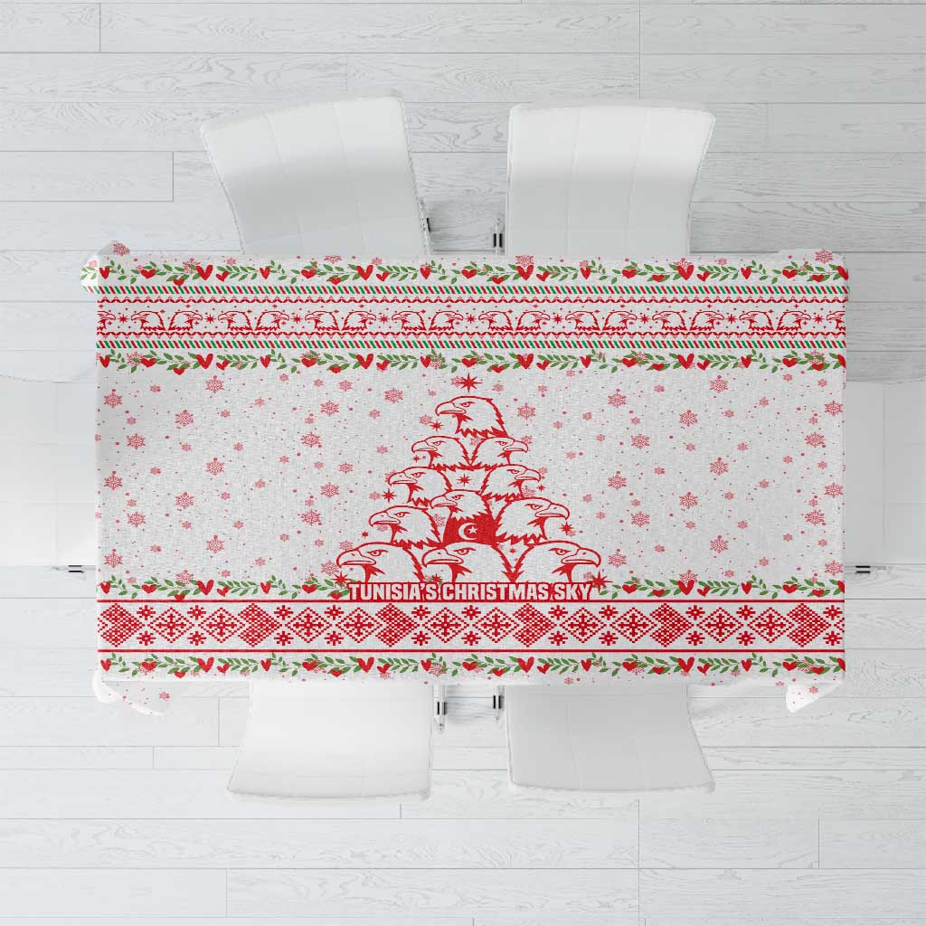 Tunisia Christmas Tablecloth Falcon Tree Snowflake and Festive Borders - African Pride