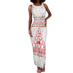 Tunisia Christmas Tank Maxi Dress Falcon Tree Snowflake and Festive Borders - African Pride
