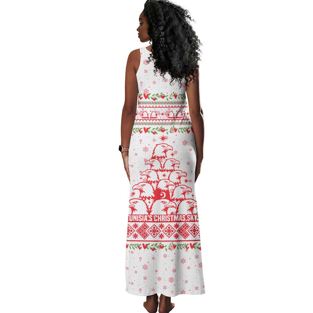 Tunisia Christmas Tank Maxi Dress Falcon Tree Snowflake and Festive Borders - African Pride