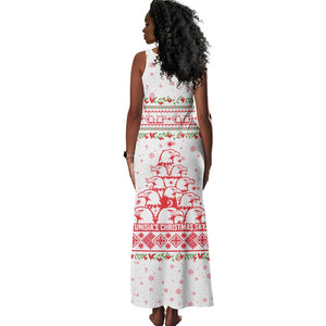 Tunisia Christmas Tank Maxi Dress Falcon Tree Snowflake and Festive Borders - African Pride