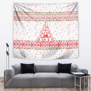 Tunisia Christmas Tapestry Falcon Tree Snowflake and Festive Borders - African Pride