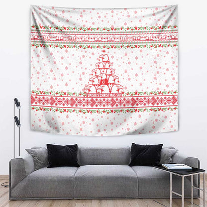 Tunisia Christmas Tapestry Falcon Tree Snowflake and Festive Borders - African Pride