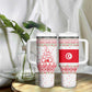 Tunisia Christmas Tumbler With Handle Falcon Tree Snowflake and Festive Borders - African Pride