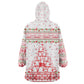 Tunisia Christmas Wearable Blanket Hoodie Falcon Tree Snowflake and Festive Borders - African Pride