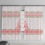 Tunisia Christmas Window Curtain Falcon Tree Snowflake and Festive Borders - African Pride