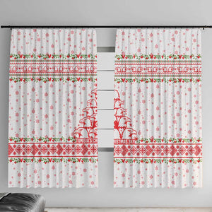 Tunisia Christmas Window Curtain Falcon Tree Snowflake and Festive Borders - African Pride