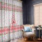 Tunisia Christmas Window Curtain Falcon Tree Snowflake and Festive Borders - African Pride