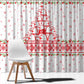 Tunisia Christmas Window Curtain Falcon Tree Snowflake and Festive Borders - African Pride