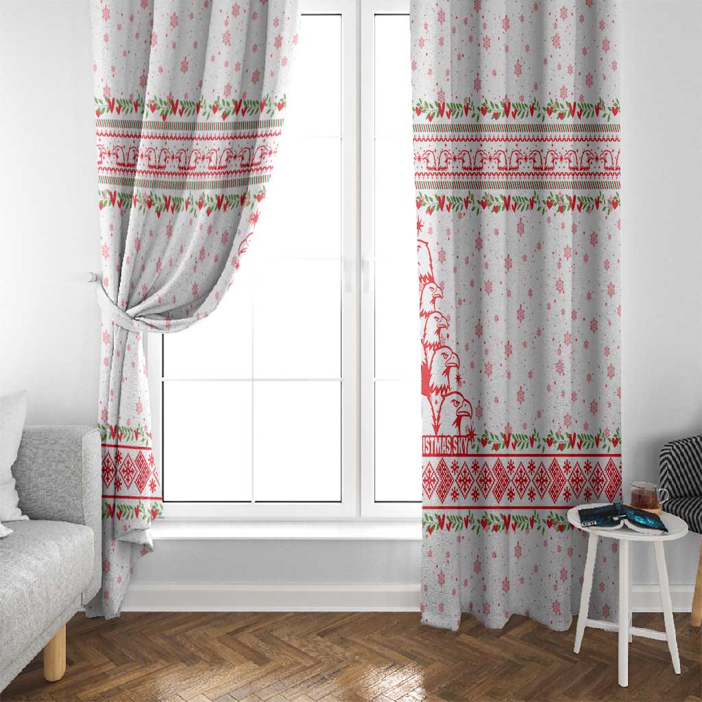 Tunisia Christmas Window Curtain Falcon Tree Snowflake and Festive Borders - African Pride