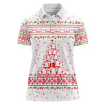 Tunisia Christmas Women Polo Shirt Falcon Tree Snowflake and Festive Borders - African Pride
