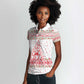 Tunisia Christmas Women Polo Shirt Falcon Tree Snowflake and Festive Borders - African Pride